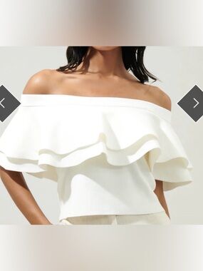 Sugarlips off the shoulder elegant white tropical top